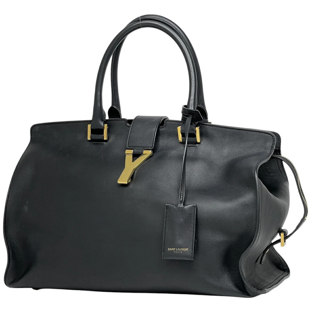 Saint Laurent Cabas Tote Bag Handbag Leather Black
